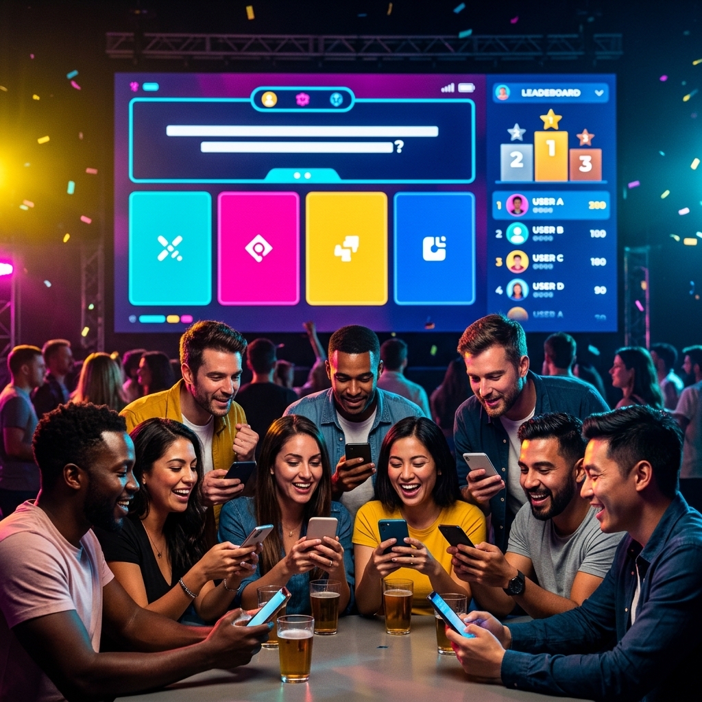 Invitados compiten en una trivia desde sus teléfonos